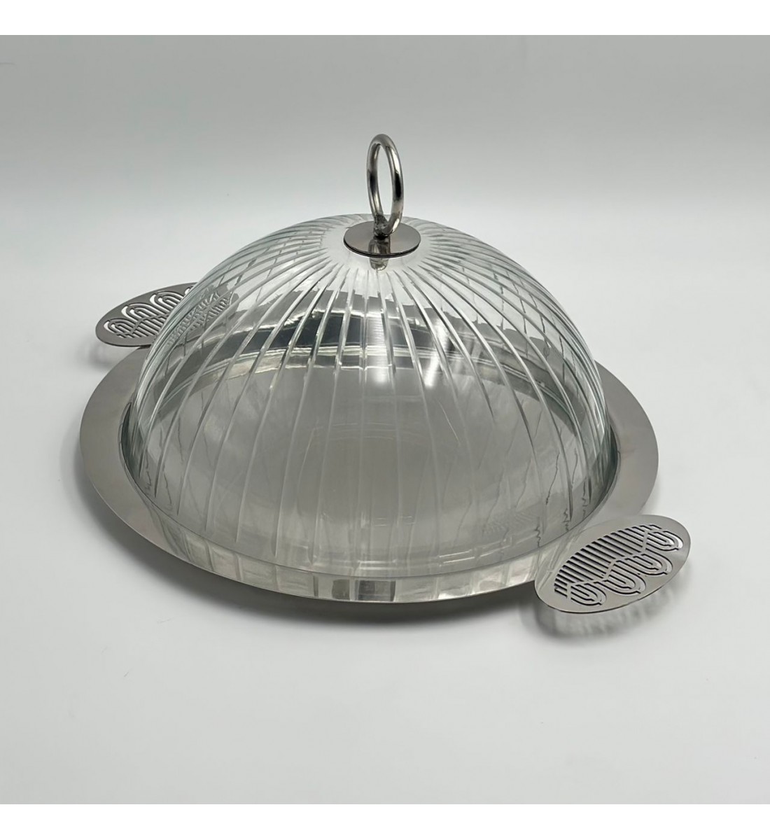 حامل كيك فضي بغطاء  39×30×20سم 