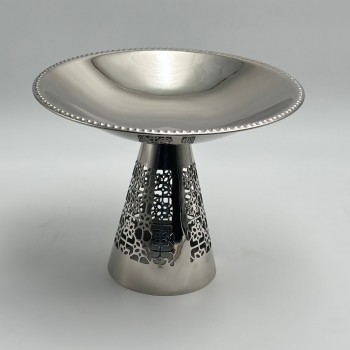 صحن تقديم معدنية فاخرة – تصميم أنيق وعصري 17×28×7سم 