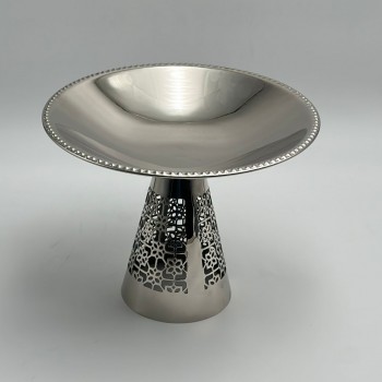 صحن تقديم معدنية فاخرة – تصميم أنيق وعصري 17×28×7سم 