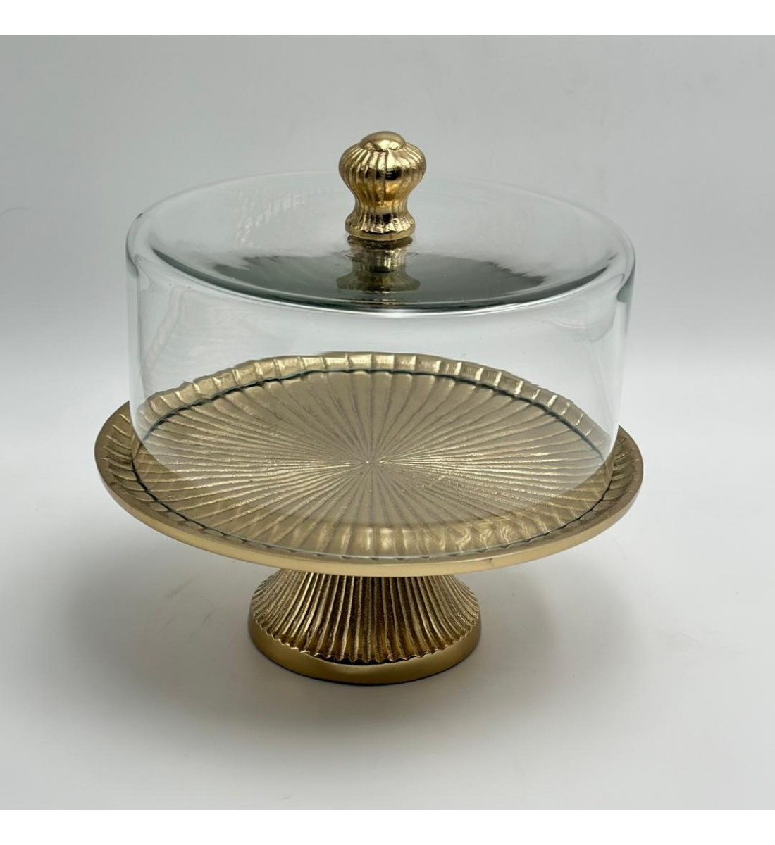 صحن تقديم معدنية فاخرة – تصميم أنيق وعصري ذهبي   23×23×18سم 