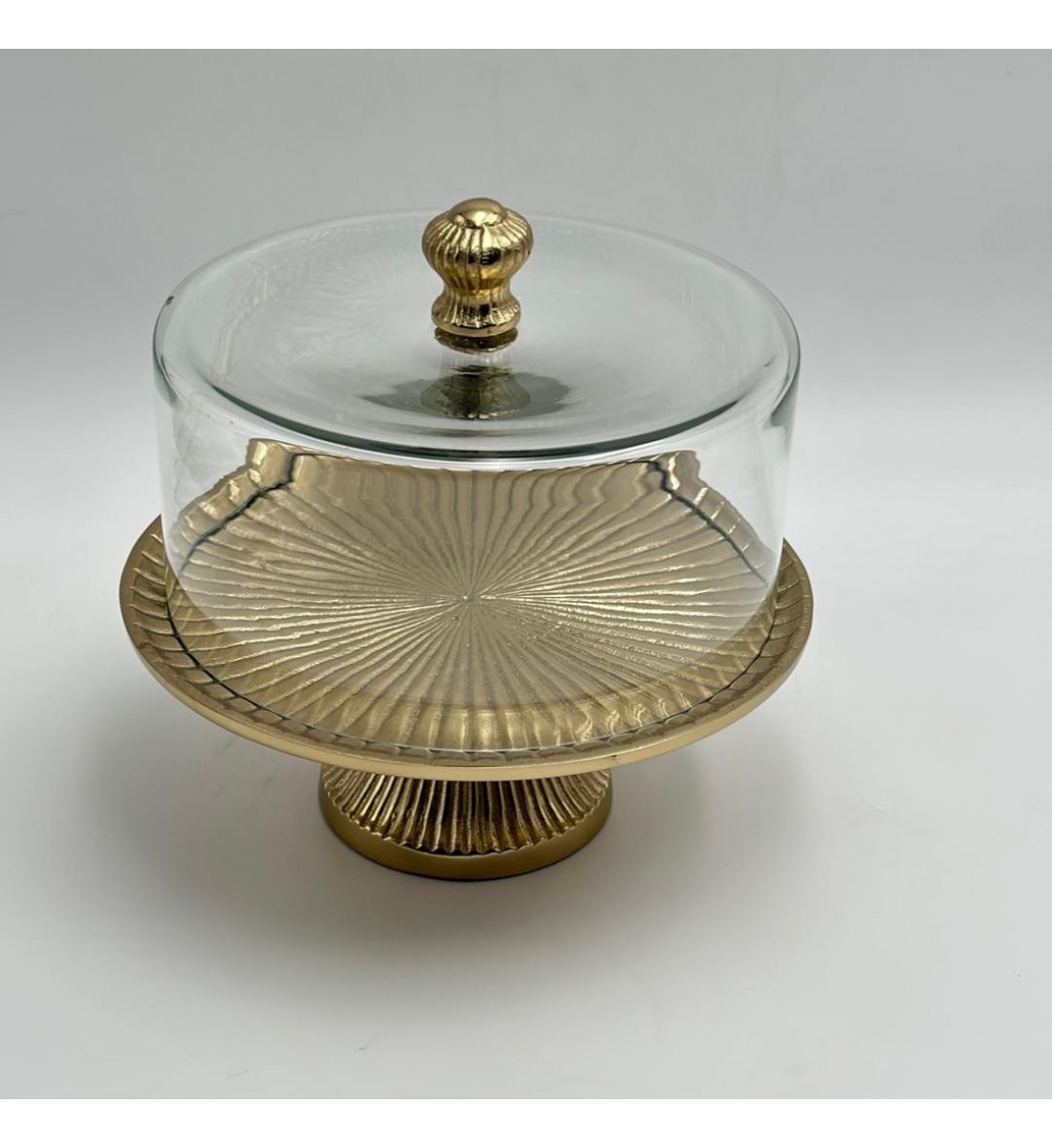 صحن تقديم معدنية فاخرة – تصميم أنيق وعصري ذهبي   23×23×18سم 