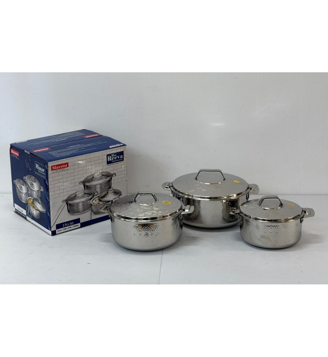 طقم حافظات طعام استيل هندي متعدد الاستخدام 3 قطع طقم حافظات طعام استيل هندي متعدد الاستخدام 3 قطع