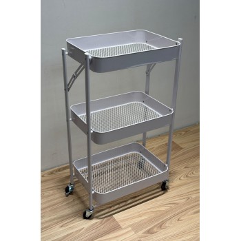 رف تنظيم حديد 3 دور  لون ابيض 