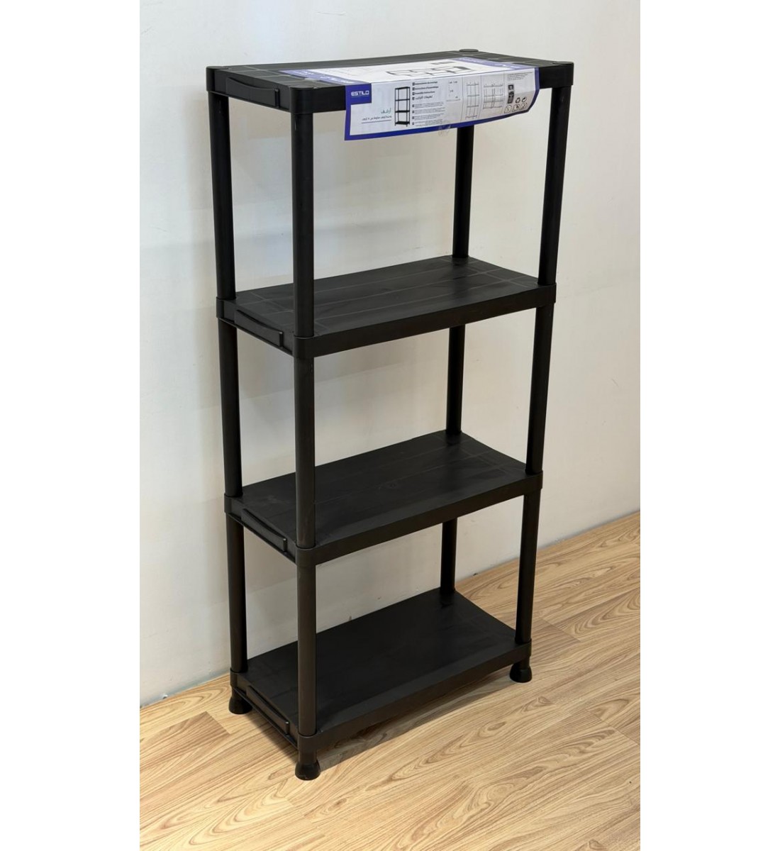 رف تنظيم بلاستيك 4 دور لون اسود رف تنظيم بلاستيك 4 دور لون اسود