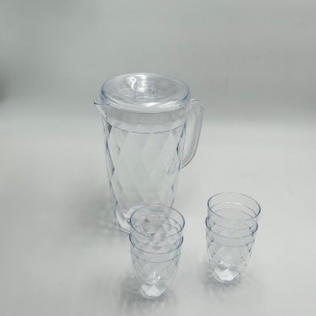 جيك بلاستيك - 1.2 لتر - شفاف مع 6كاسات 