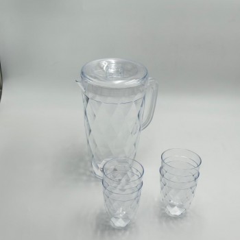 جيك بلاستيك - 1.2 لتر - شفاف مع 6كاسات 