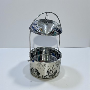 سخان طعام من الستانلس ستيل هندي غطاء زجاج  استيل –6لتر    