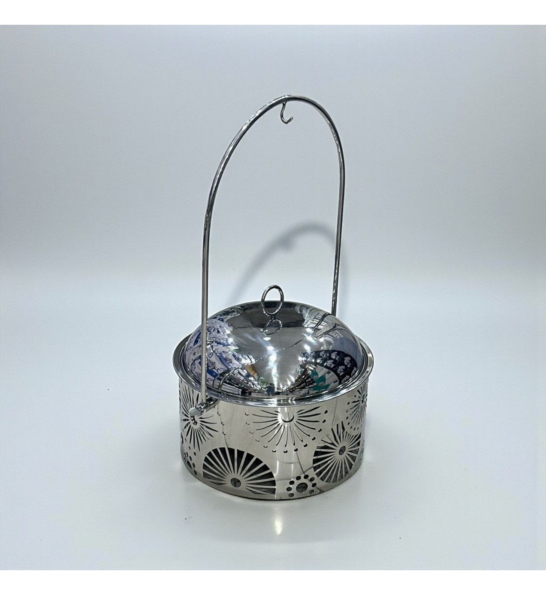 سخان طعام من الستانلس ستيل هندي غطاء زجاج  استيل –6لتر    