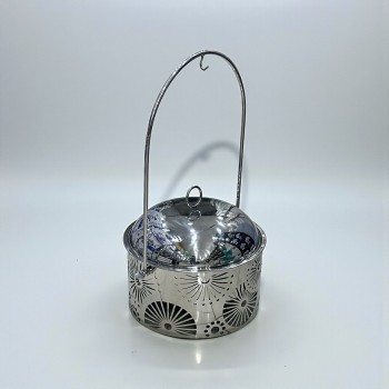 سخان طعام من الستانلس ستيل هندي غطاء زجاج  استيل –4لتر    