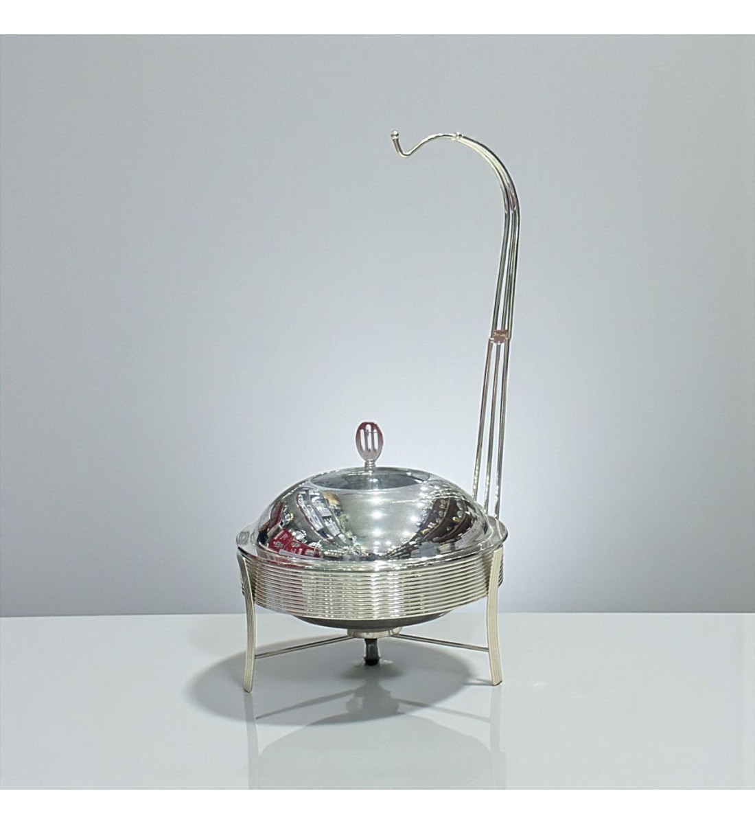 سخان طعام من الستانلس ستيل هندي غطاء زجاج  استيل –6لتر    