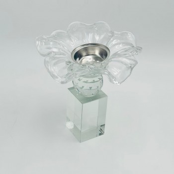 مبخرة كريستالية فاخرة بتصميم أنيق مستوحى من شكل الزهرة15×15×16سم 