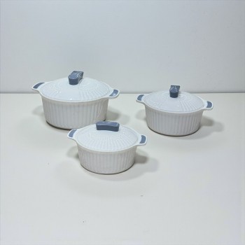 طقم حافظات طعام بلاستيك – 3 قطع بغطاء ابيض 