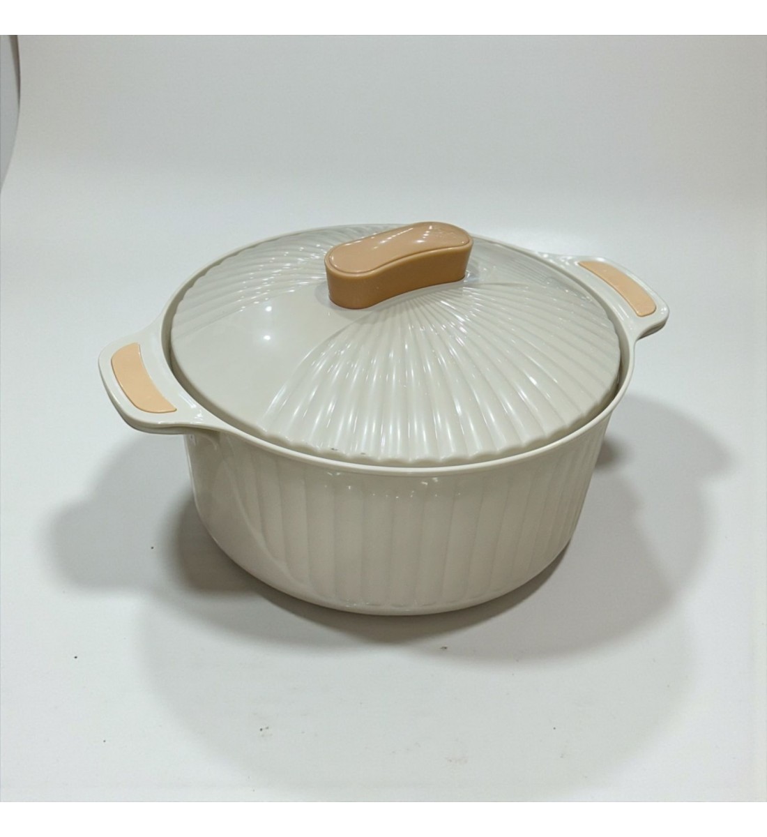 حافظات طعام بلاستيك – 1قطع بغطاء بيج 3500مل 