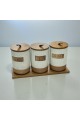 طقم علب تخزين المطبخ مع حامل خشبي – 4 قطع سيرميك طقم علب تخزين المطبخ مع حامل خشبي – 4 قطع سيرميك