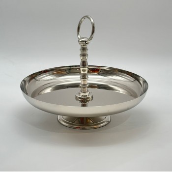 صحن تقديم معدنية فاخرة – تصميم أنيق وعصري25×25×7سم