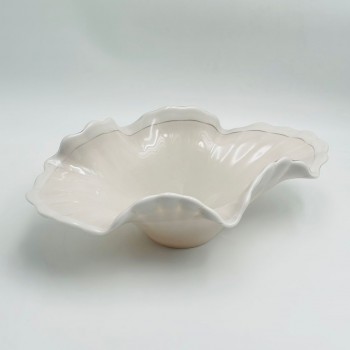 صحن تقديم أنيق بتصميم متموّج مستوحى من الطبيعة40×25×13سم 