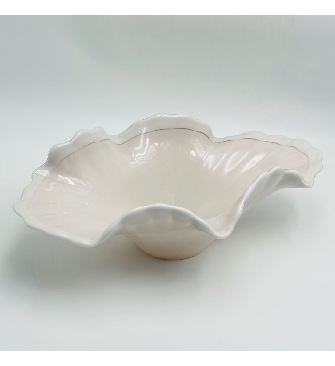 صحن تقديم أنيق بتصميم متموّج مستوحى من الطبيعة40×25×13سم 