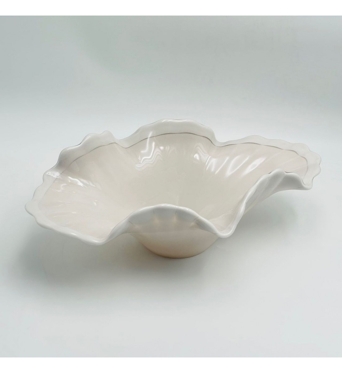 صحن تقديم أنيق بتصميم متموّج مستوحى من الطبيعة40×25×13سم 