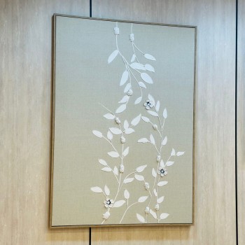 لوحه زينة حائط ديكور جبسية اطار بيج 140×100سم 