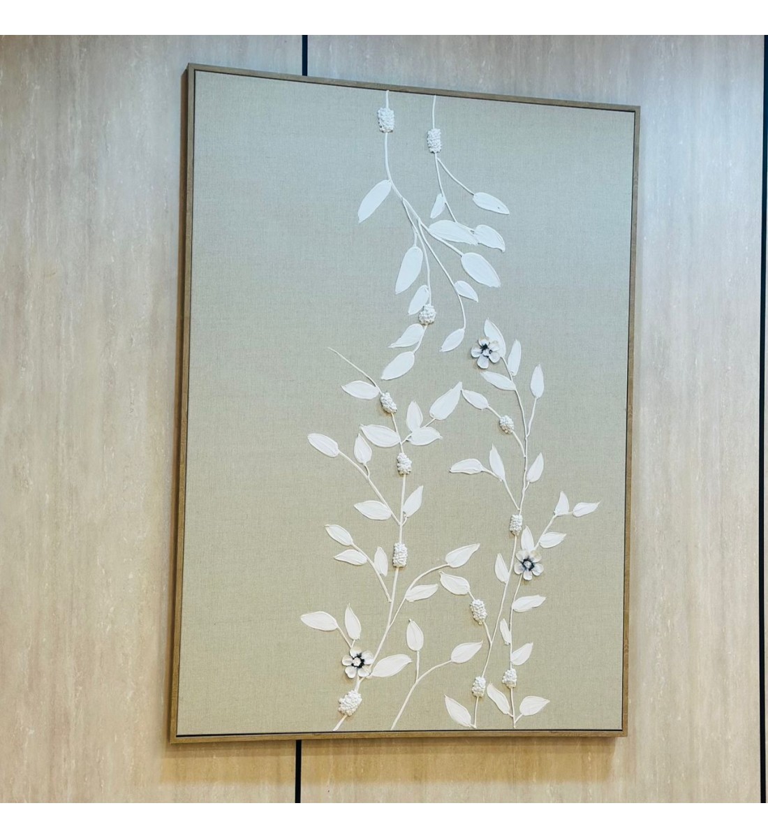 لوحه زينة حائط ديكور جبسية اطار بيج 140×100سم 