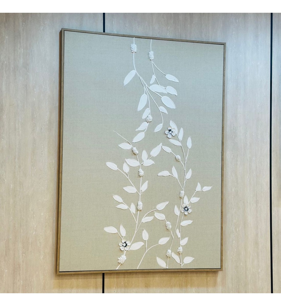 لوحه زينة حائط ديكور جبسية اطار بيج 140×100سم 