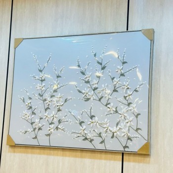 لوحه زينة حائط ديكور جبسية اطار بيج 120×90سم 