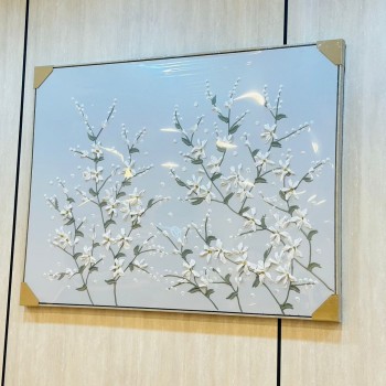 لوحه زينة حائط ديكور جبسية اطار بيج 120×90سم 