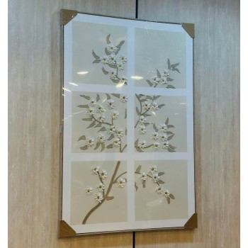 لوحه زينة حائط ديكور جبسية اطار اسود 120×80سم 