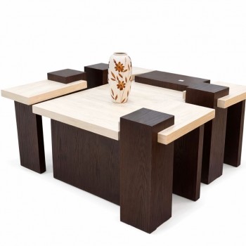 طاولة وسط بتصميم عصري يجمع بين القوة والأناقة، 5قطع 