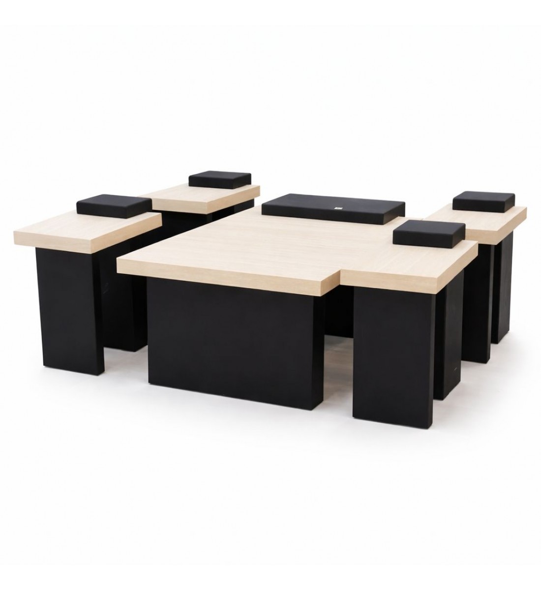 طاولة وسط بتصميم عصري يجمع بين القوة والأناقة، 5قطع 