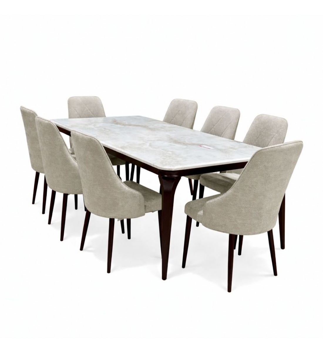 طاولة طعام أنيق يجمع بين الحداثة والفخامة سيرميك تصميم عصري مع 8كراسي 