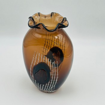 فازة ديكور أنيقة مصنوعة من الزجاج، 13×13×26سم 