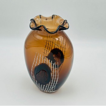 فازة ديكور أنيقة مصنوعة من الزجاج، 13×13×26سم 