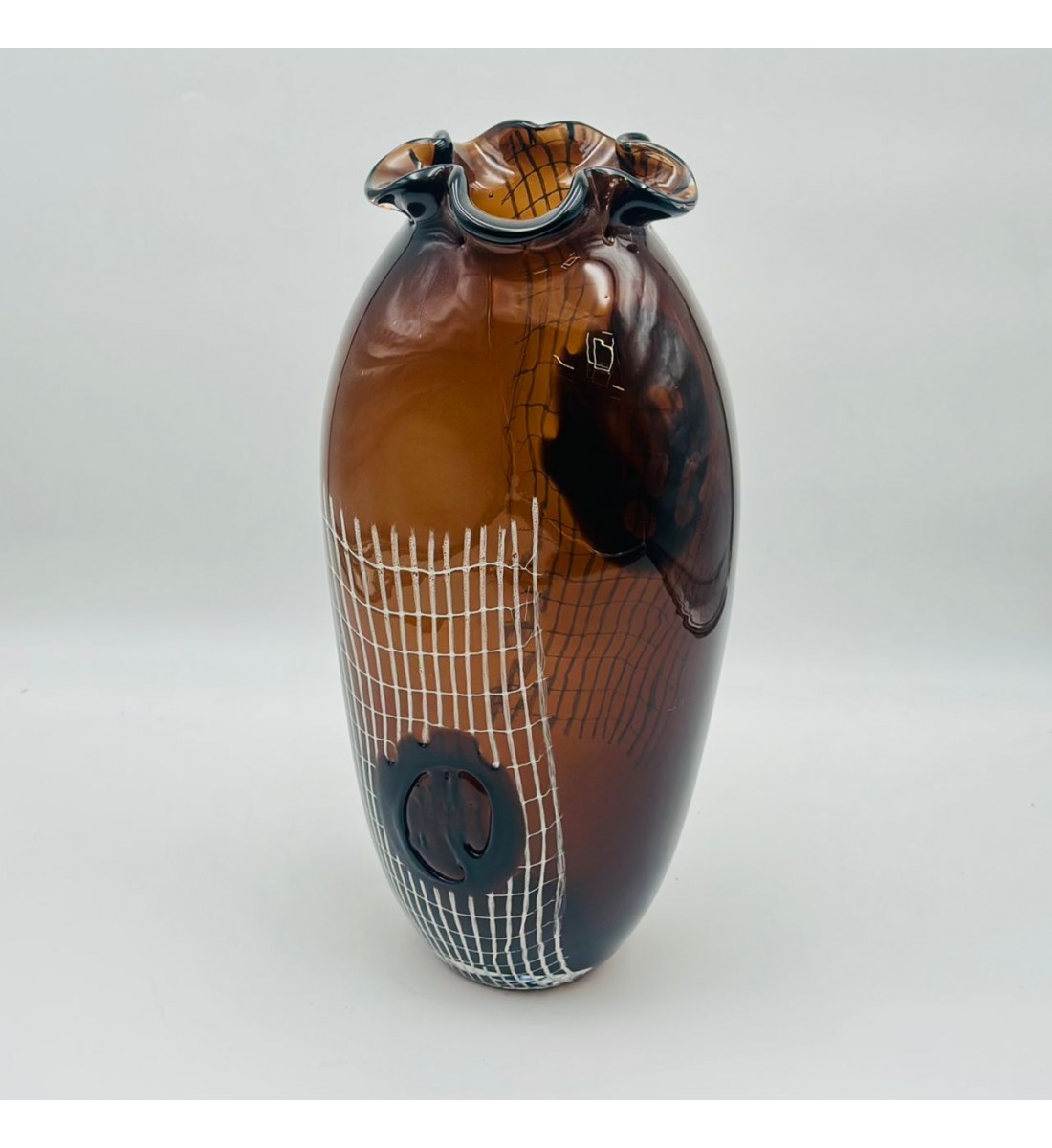 فازة ديكور أنيقة مصنوعة من الزجاج، 14×14×40سم 