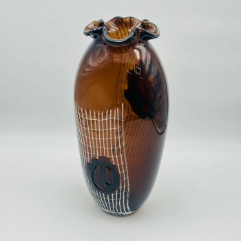 فازة ديكور أنيقة مصنوعة من الزجاج، 14×14×40سم 