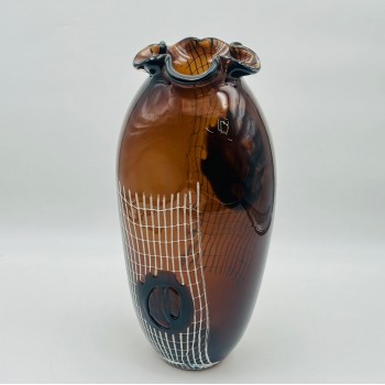 فازة ديكور أنيقة مصنوعة من الزجاج، 14×14×40سم 