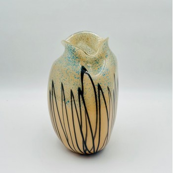 فازة ديكور أنيقة مصنوعة من الزجاج12×12×32سم 