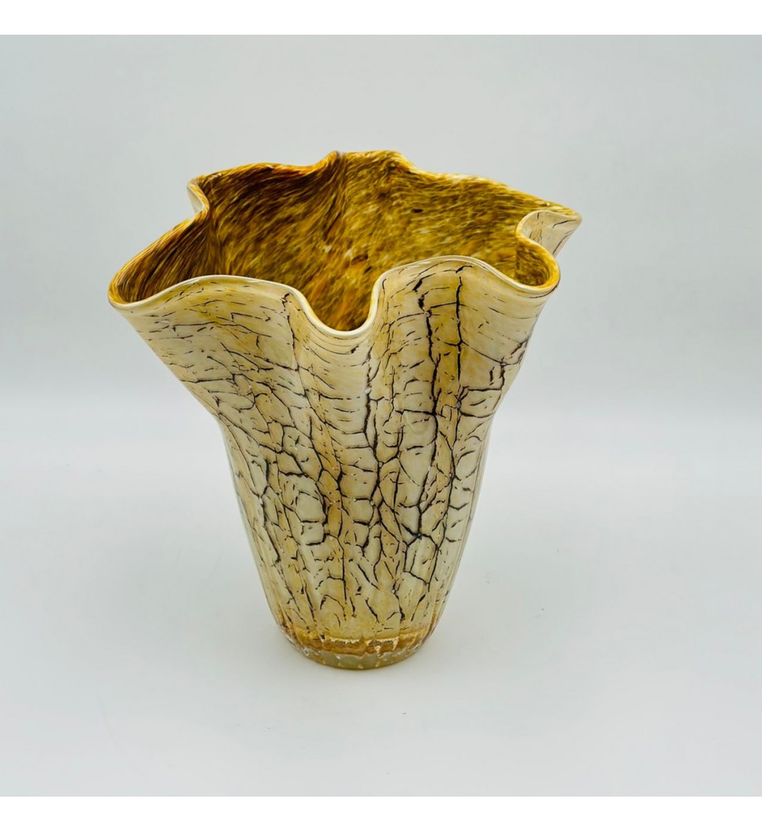 فازة ديكور أنيقة مصنوعة من الزجاج 26×17×28سم 