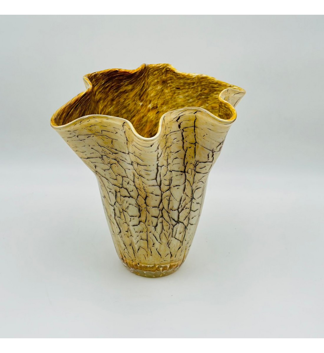 فازة ديكور أنيقة مصنوعة من الزجاج 26×17×28سم 