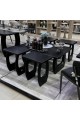 طاولة قهوة أنيقة بتصميم عصري ولون أسود فاخر، 5قطع (منتج تفصيل )