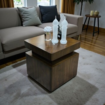 طاولة قهوة أنيقة بتصميم عصري ولون بني فاخر،60×60×60سم  (منتج تفصيل )