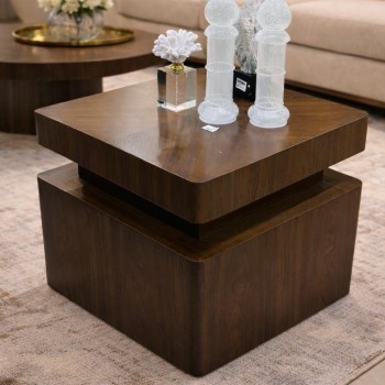 طاولة قهوة أنيقة بتصميم عصري ولون بني فاخر،60×60×60سم  (منتج تفصيل )