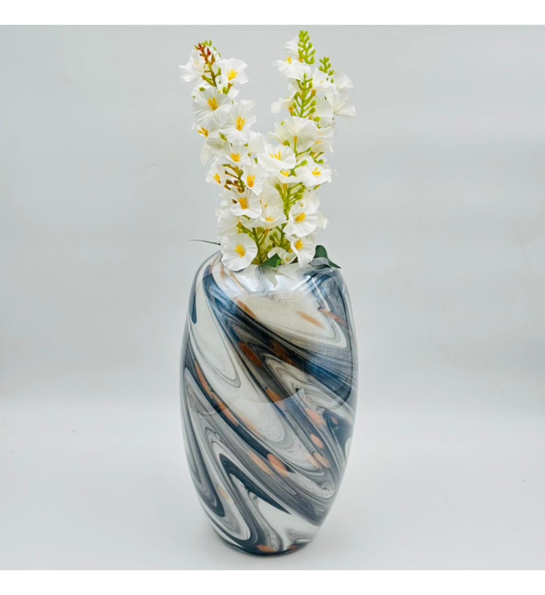 فازة ديكور أنيقة مصنوعة من الزجاج   34×8×8سم 