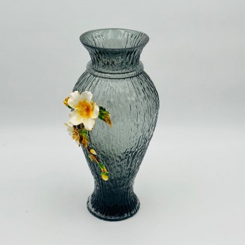 فازة ديكور أنيقة مصنوعة من الزجاج 36×12×12سم 