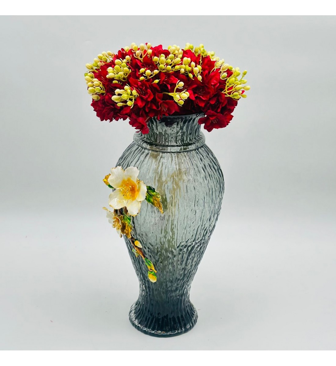 فازة ديكور أنيقة مصنوعة من الزجاج 36×12×12سم 