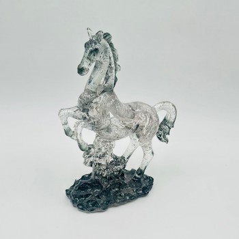 قطعة ديكور أنيقة بتصميم مجسّم لحصان في وضعية حركة30×18×8سم 