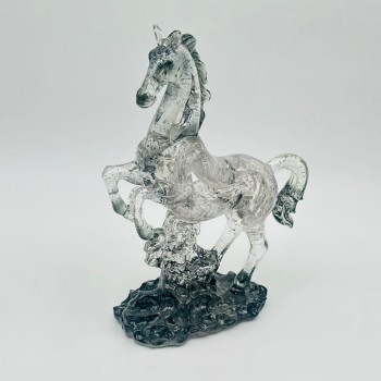 قطعة ديكور أنيقة بتصميم مجسّم لحصان في وضعية حركة30×18×8سم 