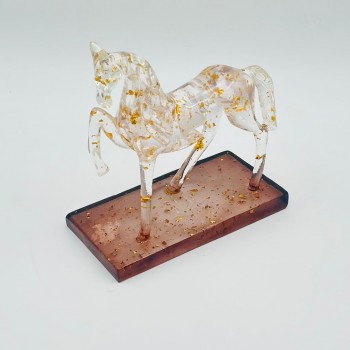 قطعة ديكور أنيقة بتصميم مجسّم لحصان في وضعية حركة21×11×23سم