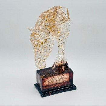 قطعة ديكور فنية بتصميم مجسّم لحصان بأسلوب هندسي عصري36×20×10سم 