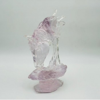 قطعة ديكور فنية بتصميم مجسّم لحصان بأسلوب هندسي عصري36×20×10سم 